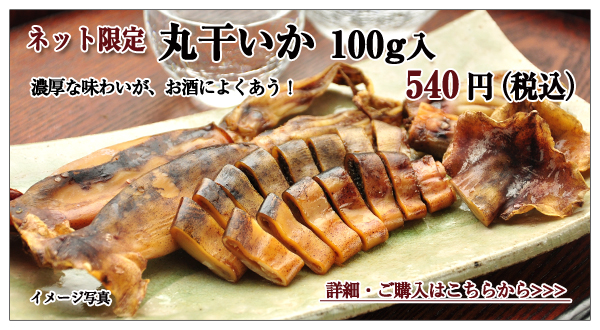 丸干いか 100g入 540円(税込)