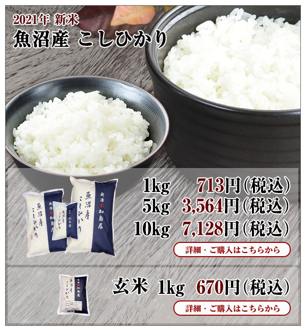 新米 魚沼産こしひかり・玄米のご紹介