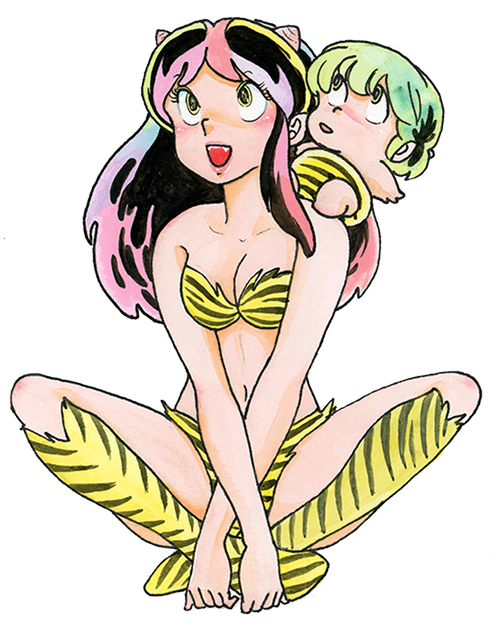 ラムちゃん&テンちゃんのイラスト