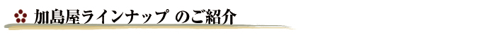 加島屋ラインナップ