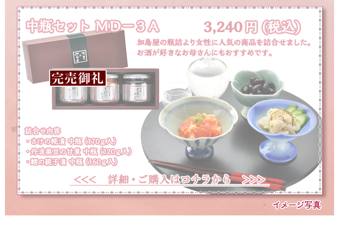 中瓶セットＭＤ－３Ａ　3,240円（税込）
