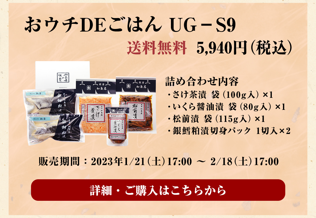 おウチDEごはん UG-S9　5,940円（税込）