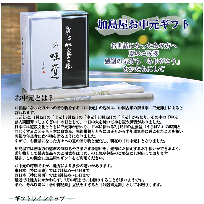 2012年 夏の特選品　加島屋セレクション